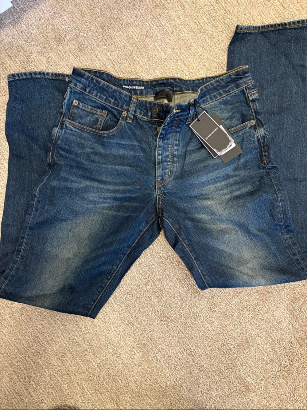 Relaxed Fit Men's Denim Jeans in Deep Blue
